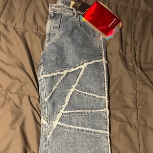 Women's Distressed Blue Flare Jeans